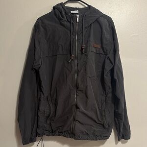 Men's Charcoal Grey Hooded Windbreaker